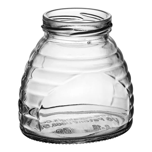 8.5 oz. (12 oz. Honey Weight) Glass Skep (Hive) Jar - 12/Case