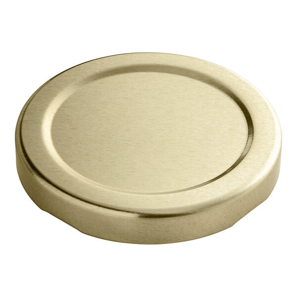 58 Lug Gold Metal Lid with Plastisol Liner - 100/Pack