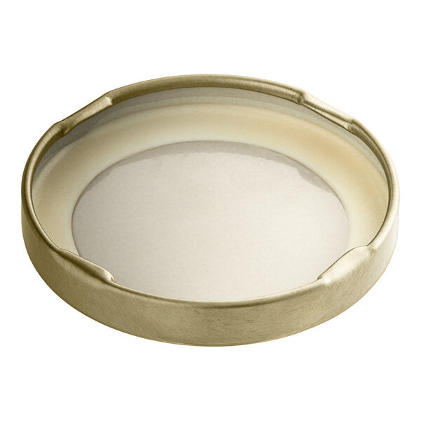 58 Lug Gold Metal Lid with Plastisol Liner - 100/Pack