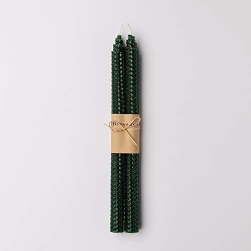 Dark Green Beeswax Foundation Candles (2 Pack)