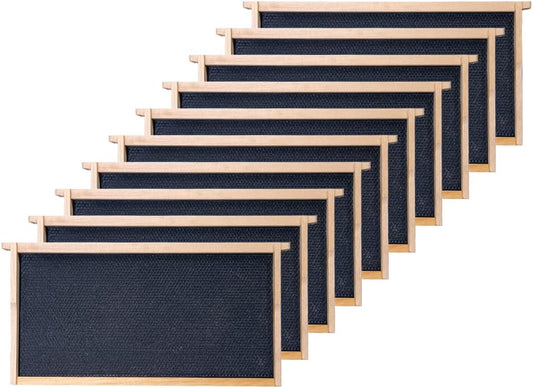 Natural Beeswax Dipped Plastic Foundation Deep Frames (10-Pack)