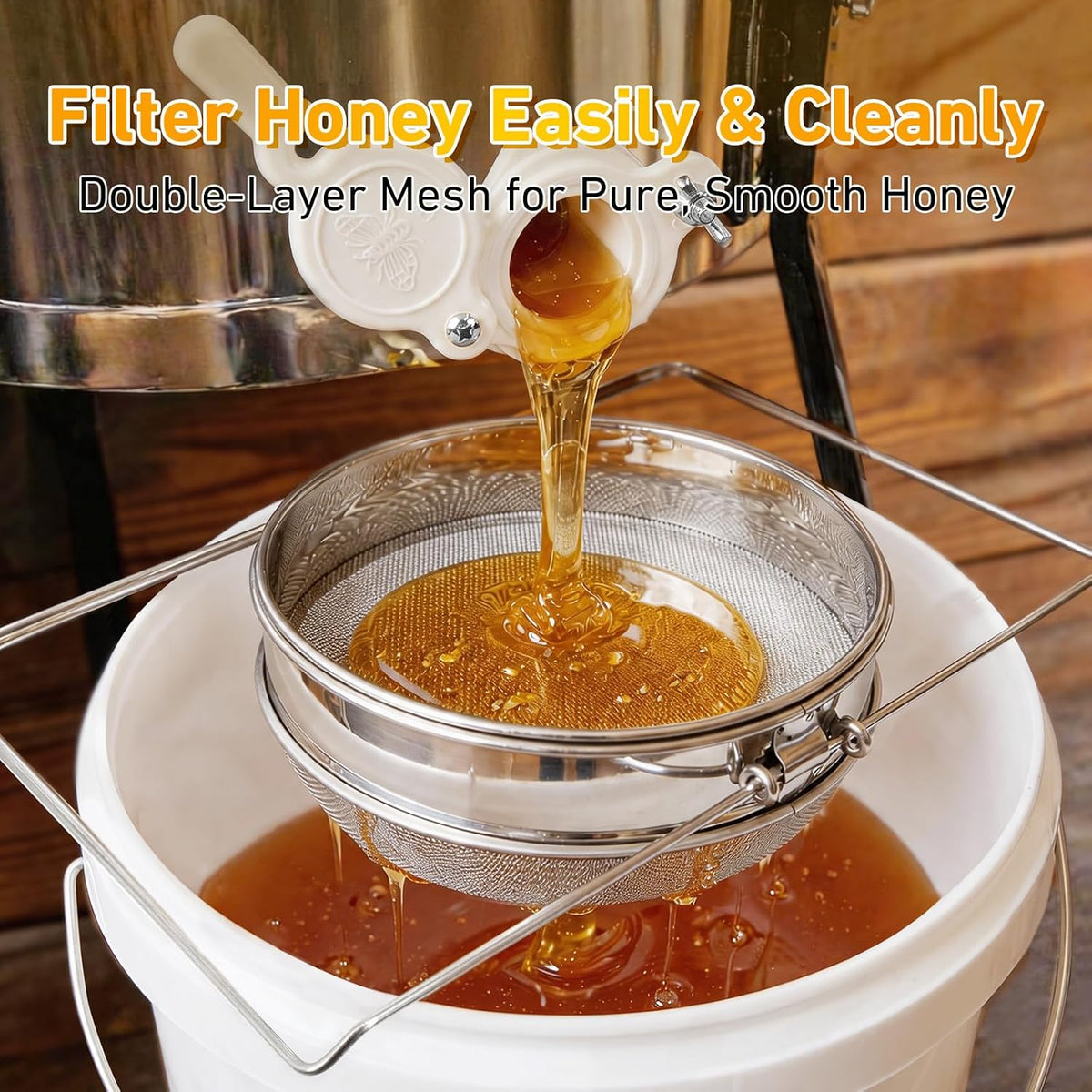 Double Sieve Honey Strainer