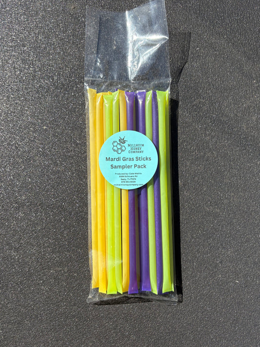 Mardi Gras Honey Sticks