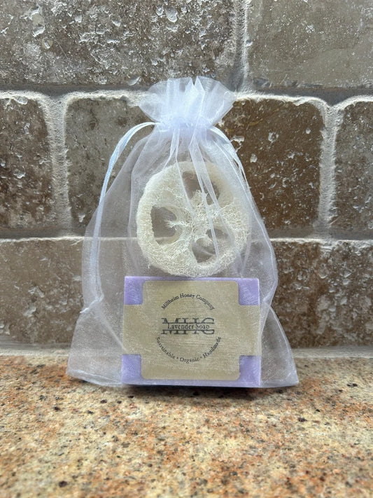 Lavender Soap/Loofah Bag