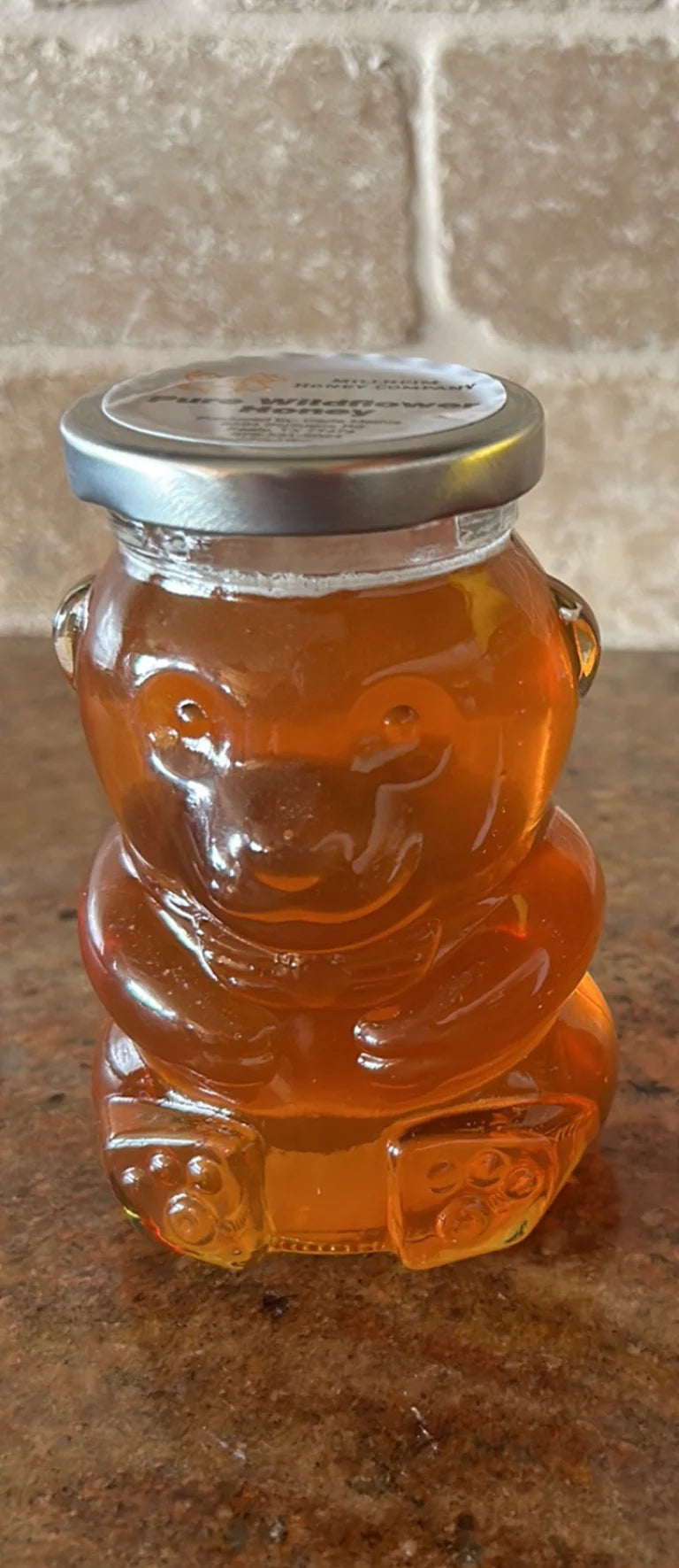 10oz Glass Bear Jar Pure Wildflower Honey